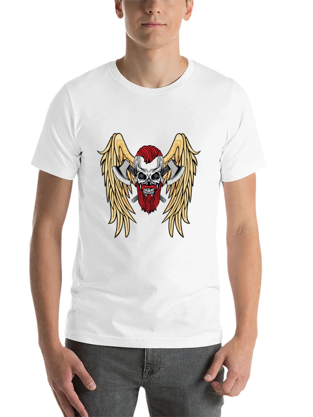 Skull Axes Wings Graphic Tee - Black product image 10