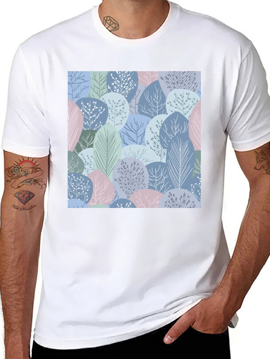 Abstract Forest Print Mens T-Shirt product image 7