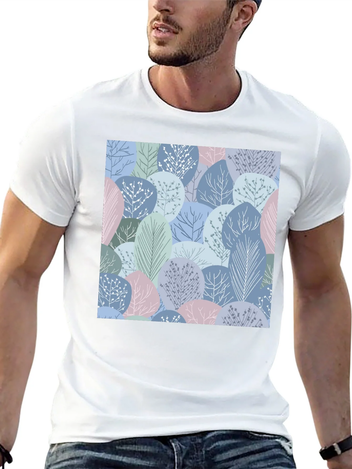 Abstract Forest Print Mens T-Shirt product image 12
