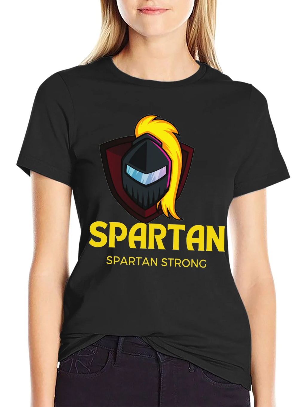 Spartan Strong Black T-Shirt - Warrior Design product image 2