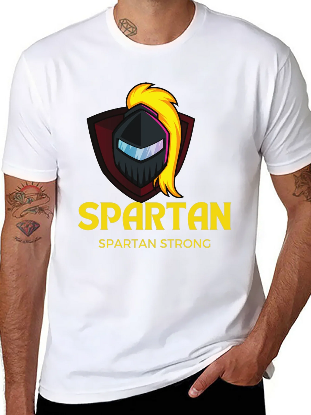 Spartan Strong Black T-Shirt - Warrior Design product image 7