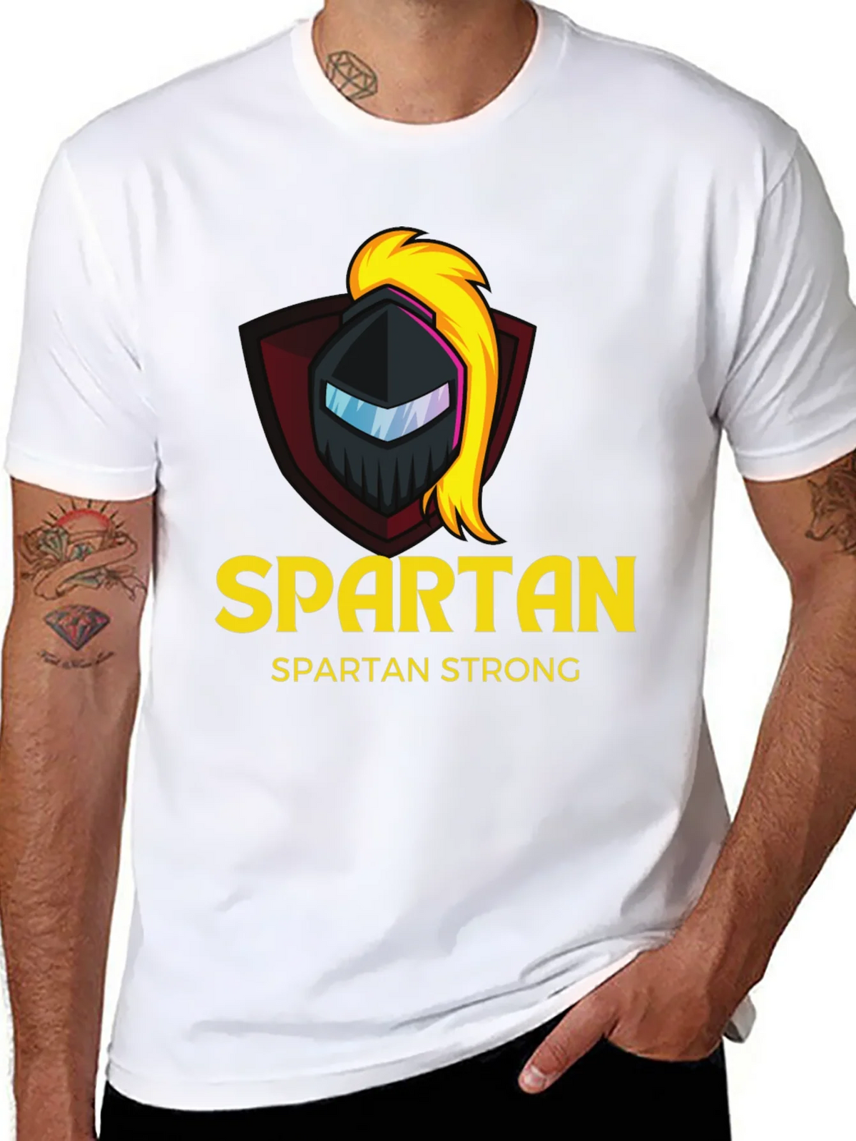 Spartan Strong Black T-Shirt - Warrior Design product image 7