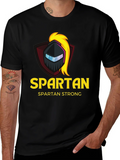 Spartan Strong Black T-Shirt - Warrior Design product image 1