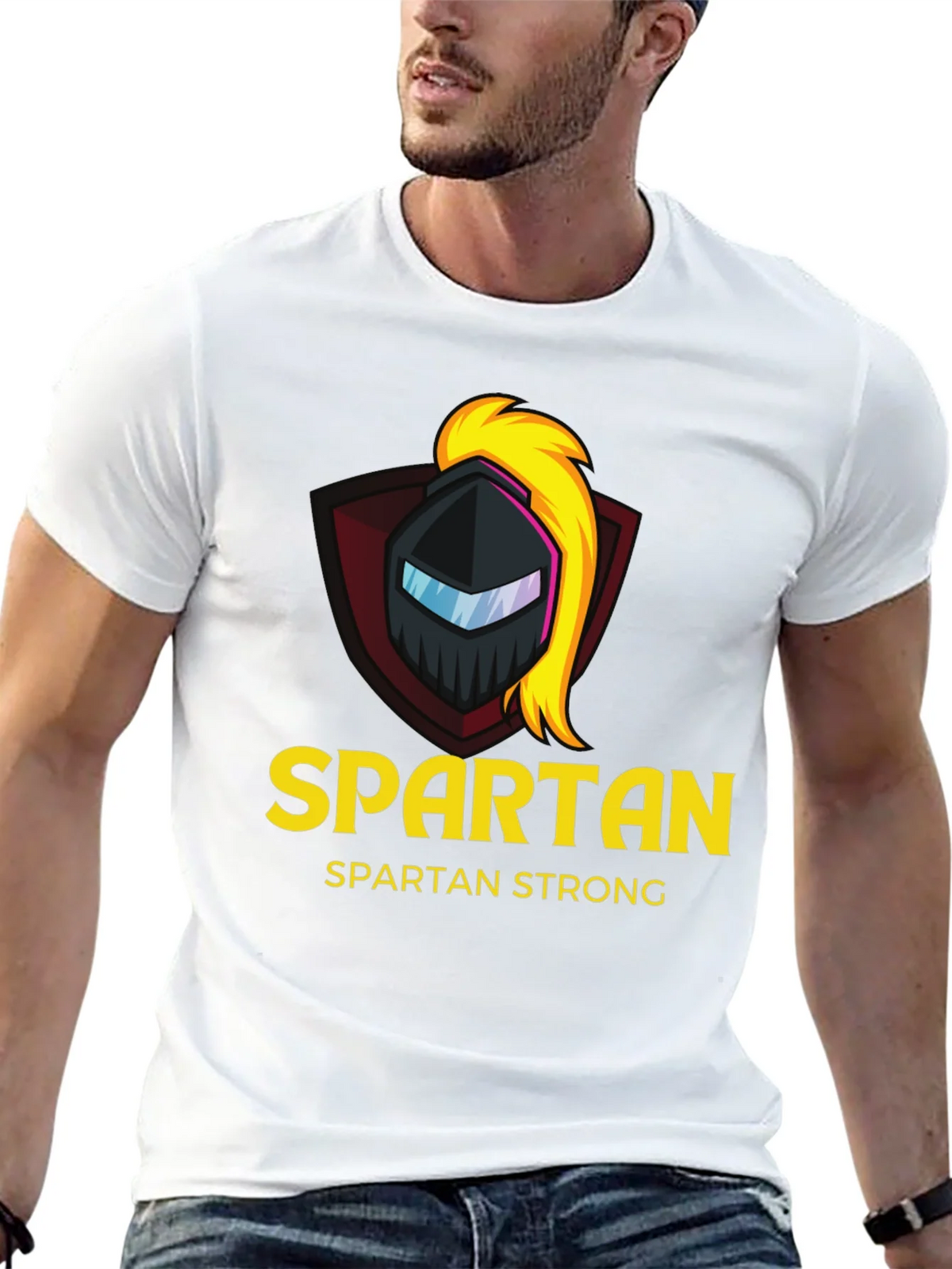Spartan Strong Black T-Shirt - Warrior Design product image 12