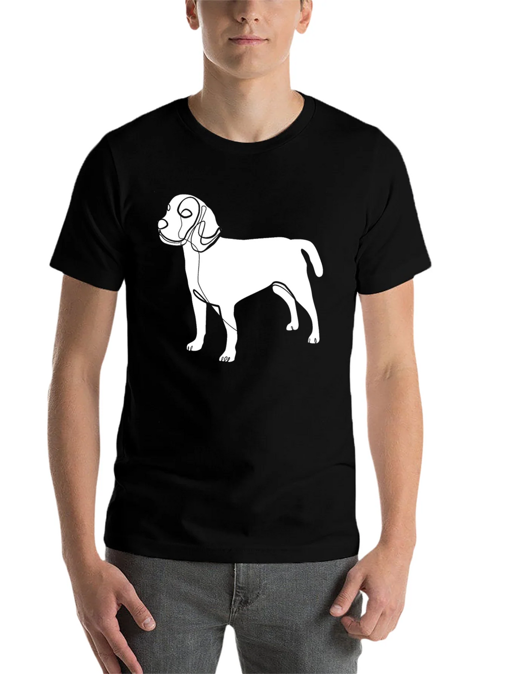 Abstract Dog Line Art Graphic T-Shirt product image 4