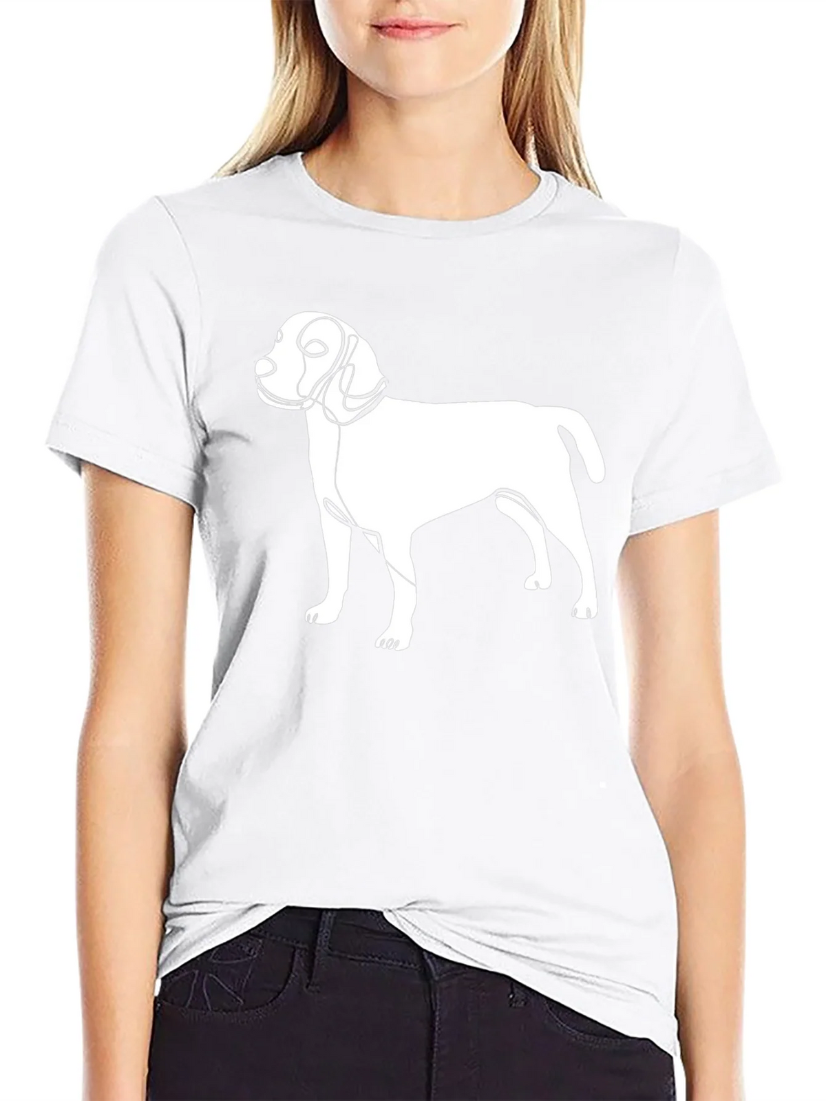 Abstract Dog Line Art Graphic T-Shirt product image 8