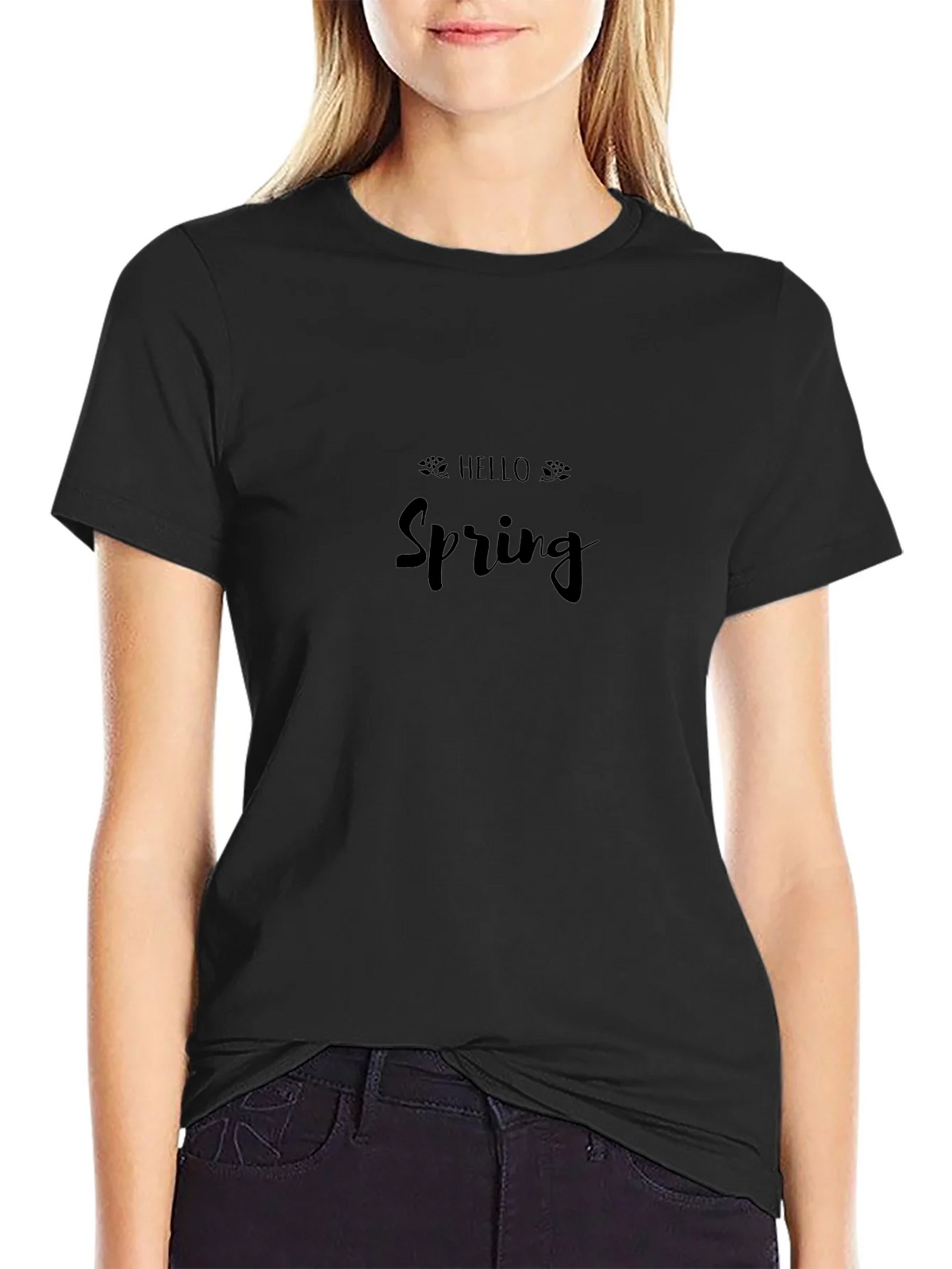 Hello Spring Black Graphic Tee product image 2