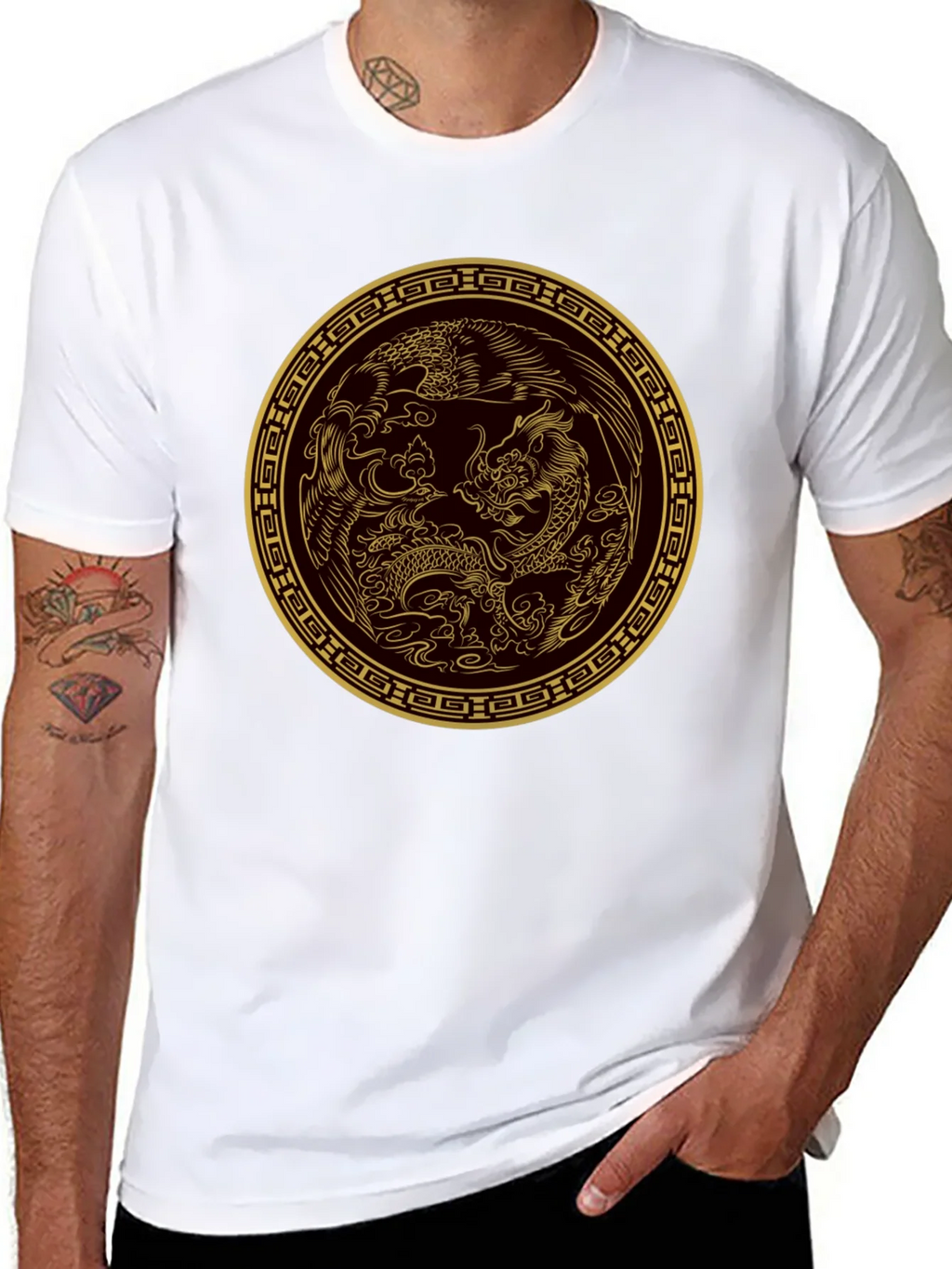 Dragon & Phoenix Graphic Tee - Black product image 7