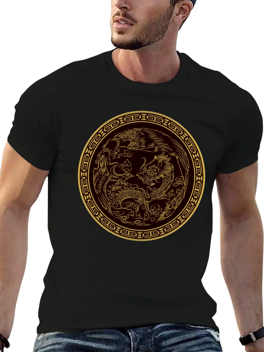 Dragon & Phoenix Graphic Tee - Black product image 6