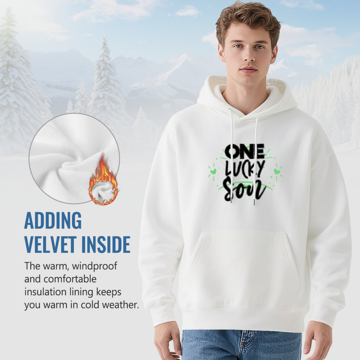 Lucky Pullover Hoodie - Bold Statement Graphic #0676 product image 7