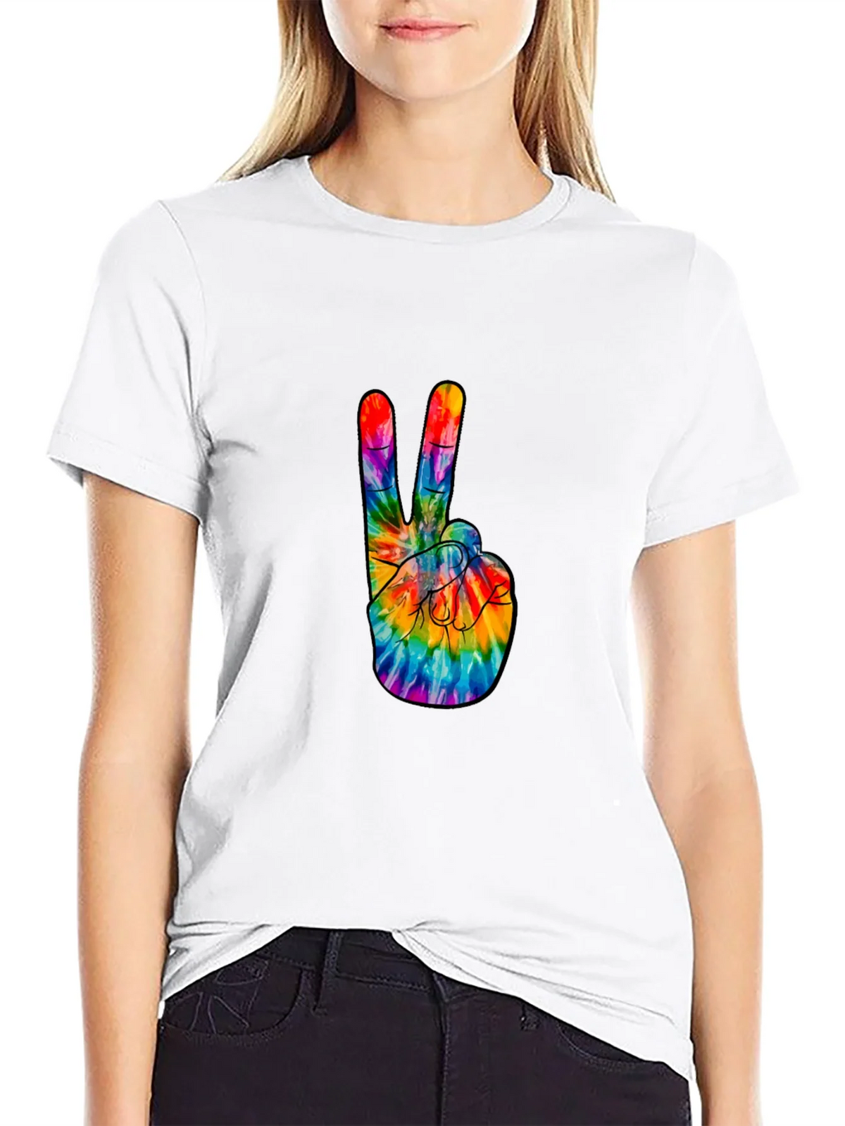 Peace Sign Tie-Dye Graphic Tee product image 5