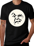 Abstract Face Graphic Black T-Shirt - Unique Design product image 1