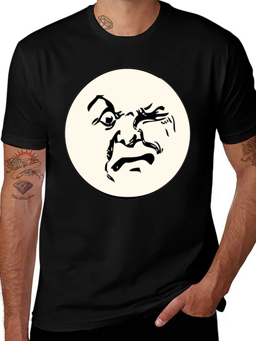 Abstract Face Graphic Black T-Shirt - Unique Design product image 1