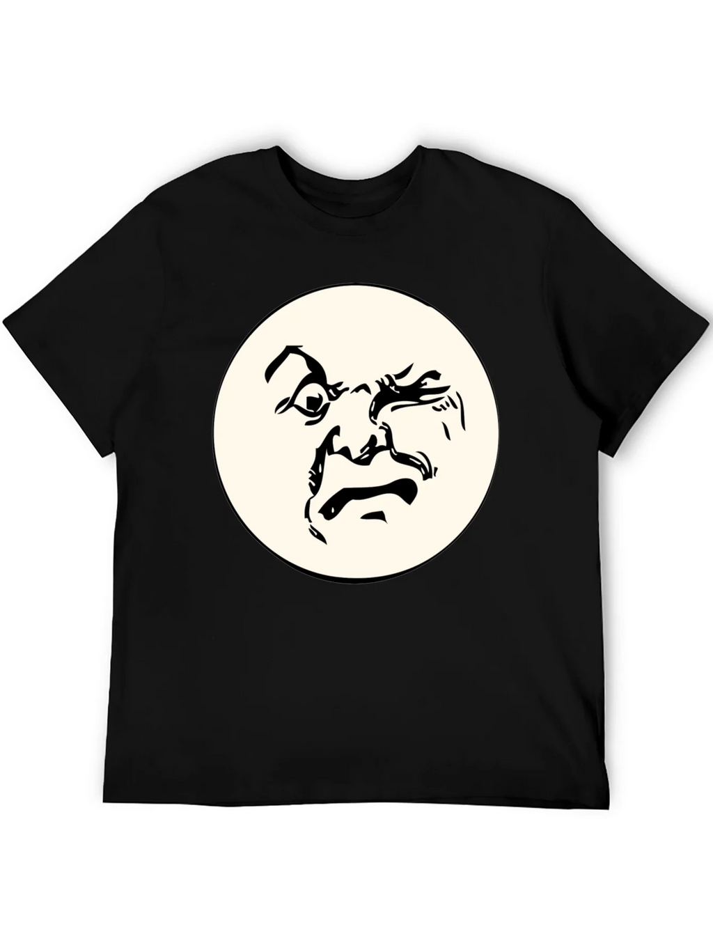 Abstract Face Graphic Black T-Shirt - Unique Design product image 5