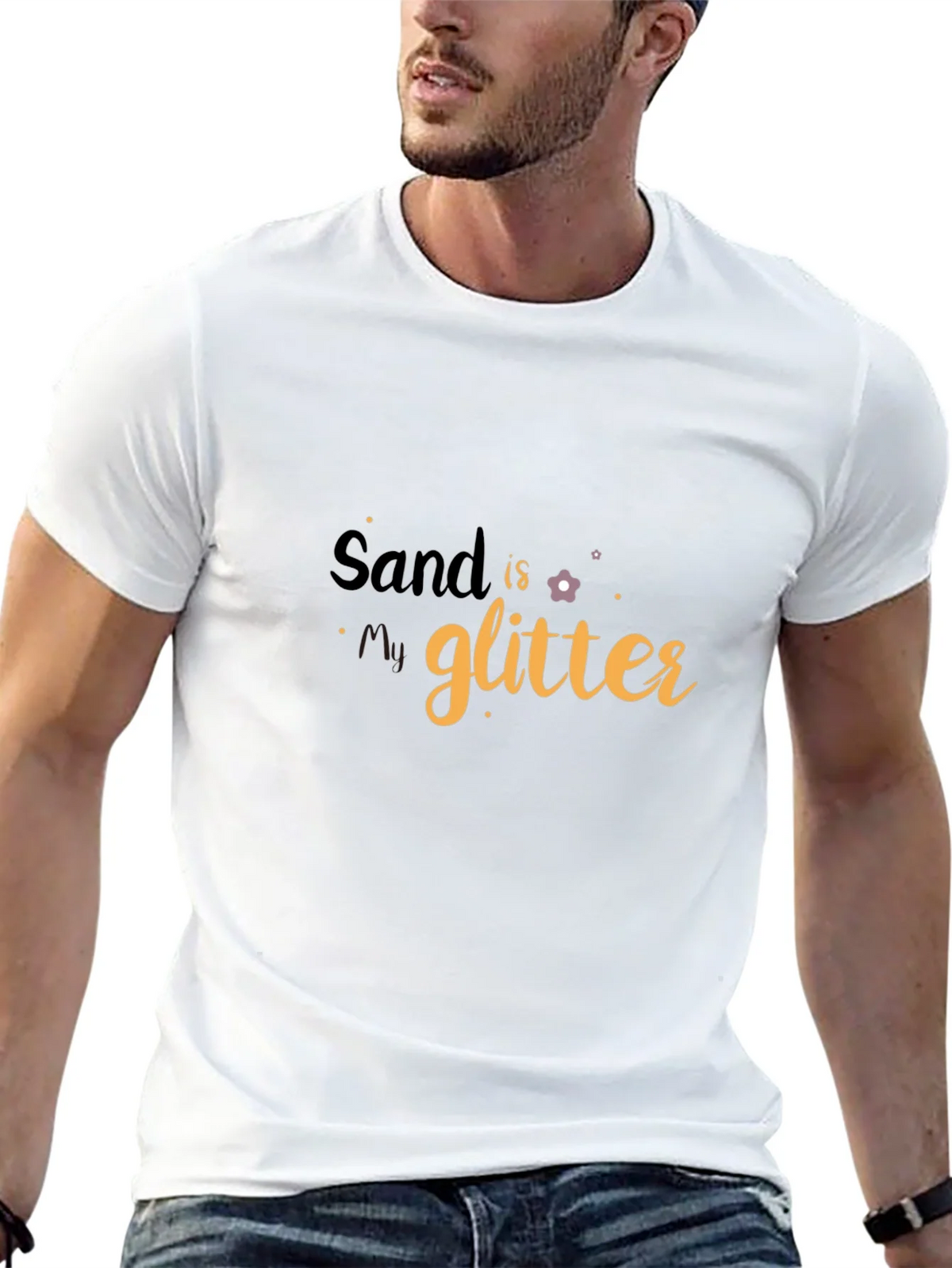 Sand is My Glitter Graphic Tee - Black Cotton T-Shirt product image 12