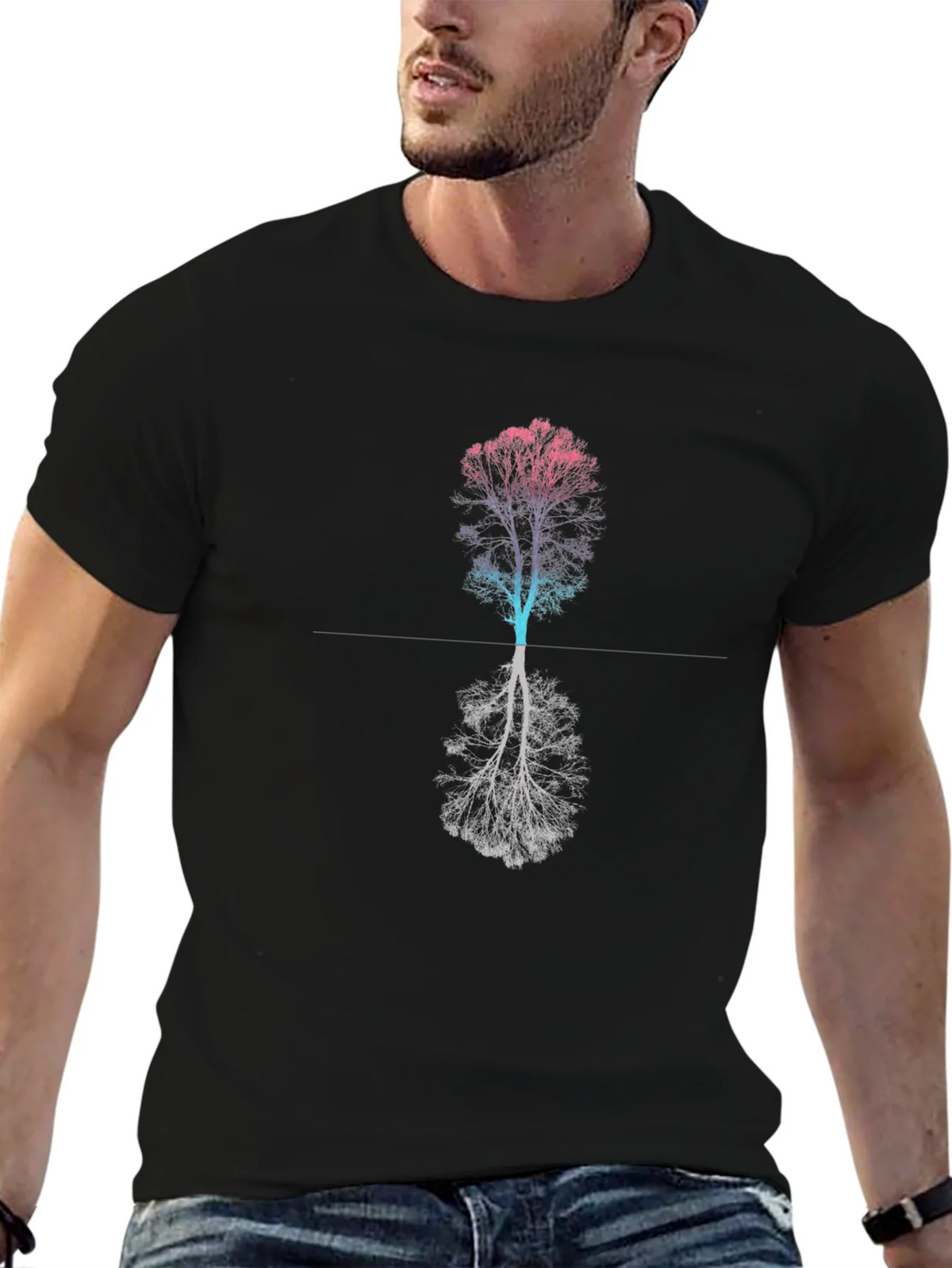 Abstract Tree Graphic Tee - Black T-Shirt product image 6