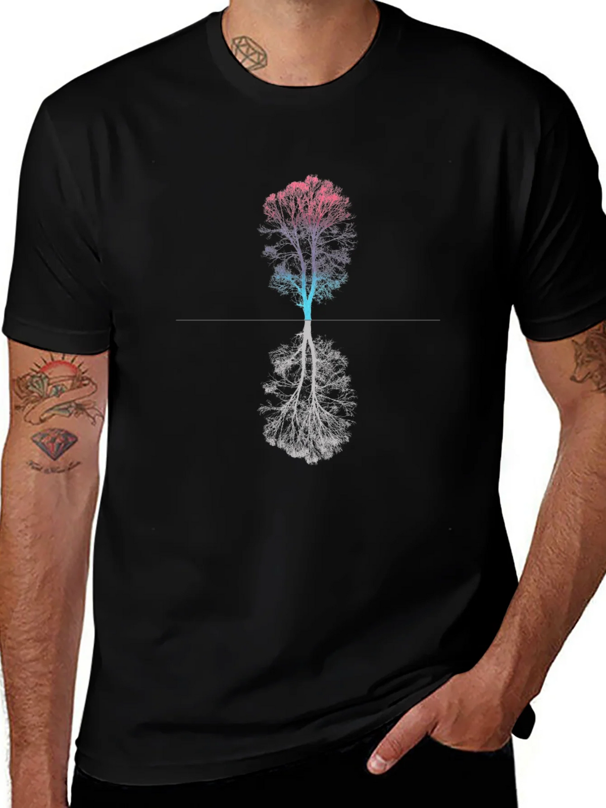 Abstract Tree Graphic Tee - Black T-Shirt product image 1
