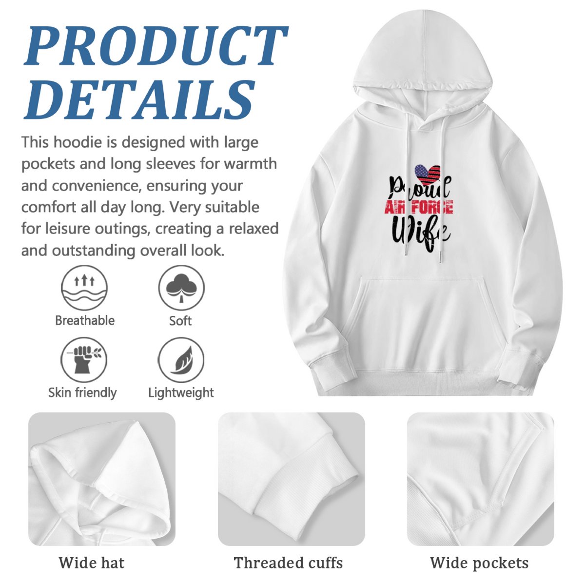 Patriotic American Hoodie - Trendy Streetwear Graphic product image 6