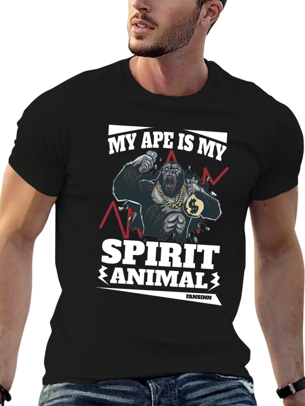 Ape Spirit Animal Graphic T-Shirt product image 6