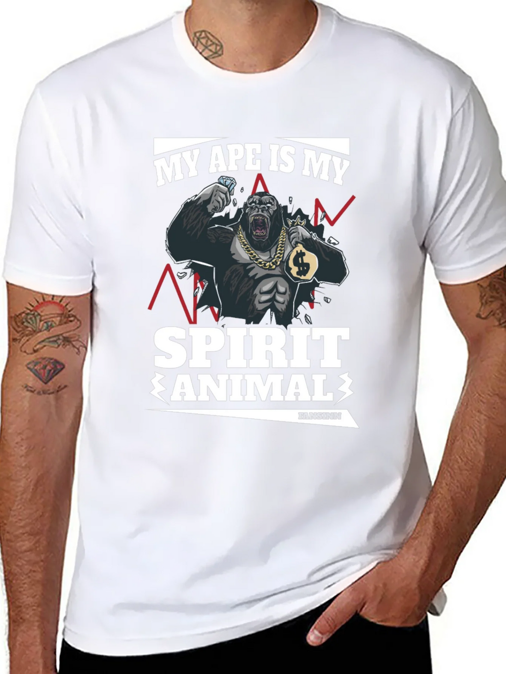 Ape Spirit Animal Graphic T-Shirt product image 7