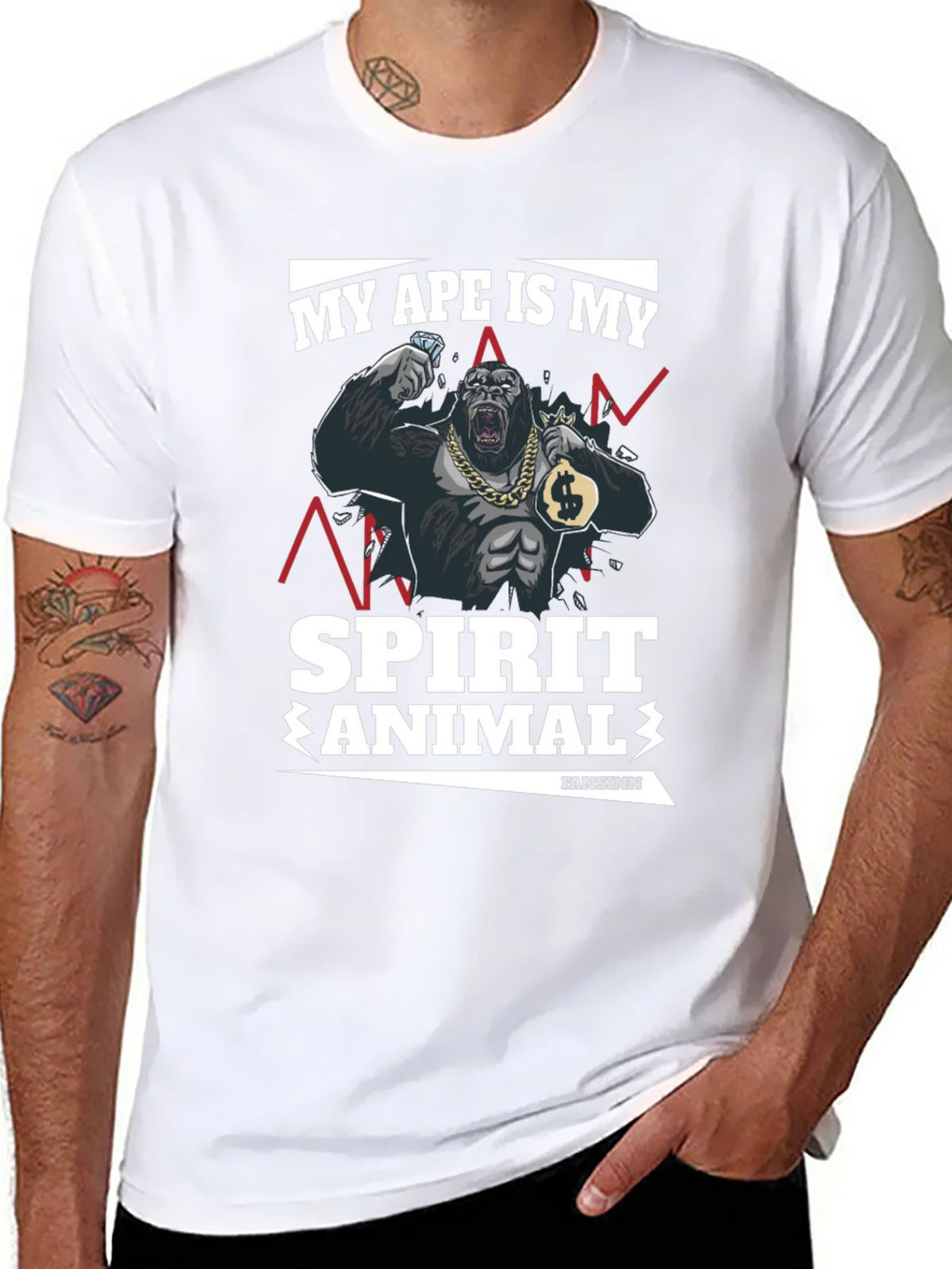 Ape Spirit Animal Graphic T-Shirt product image 7