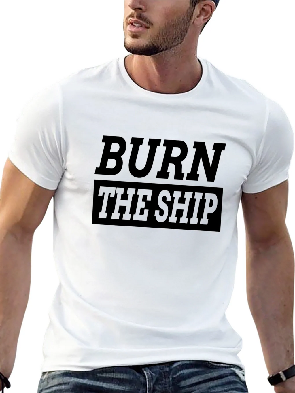 Burn the Ship Graphic Tee - Black Cotton T-Shirt product image 12