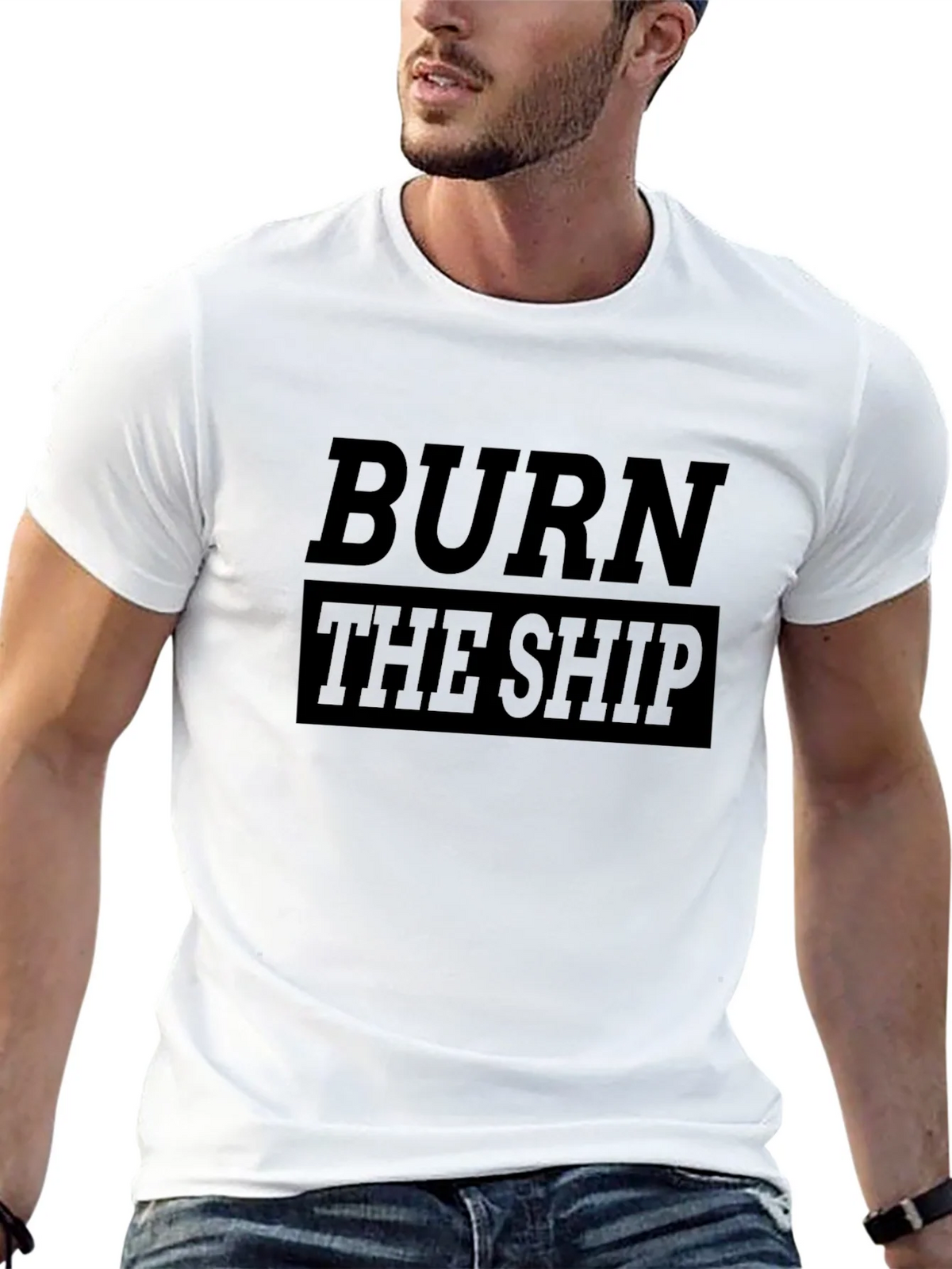 Burn the Ship Graphic Tee - Black Cotton T-Shirt product image 12