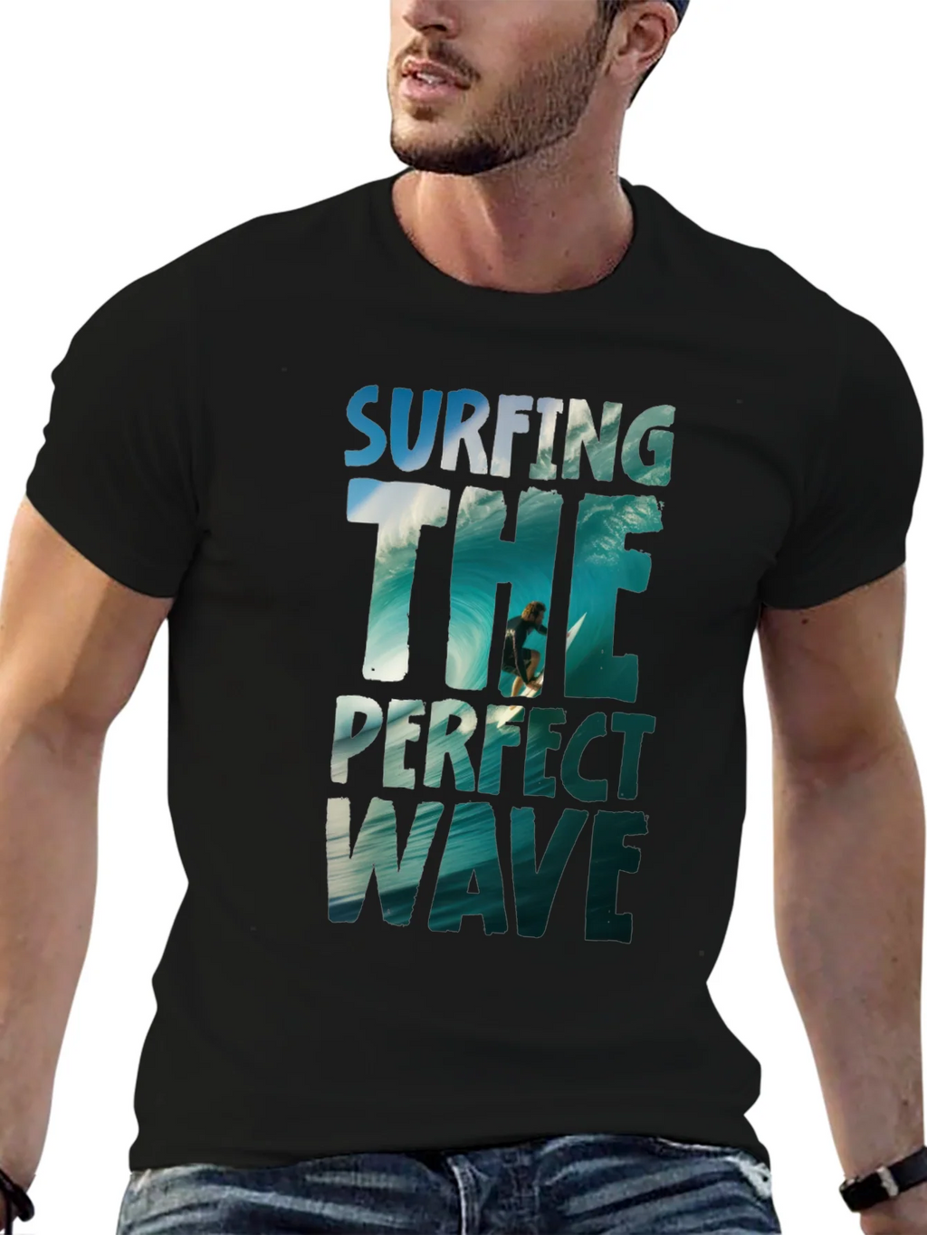 Surfing the Perfect Wave Graphic Tee - Black product image 6