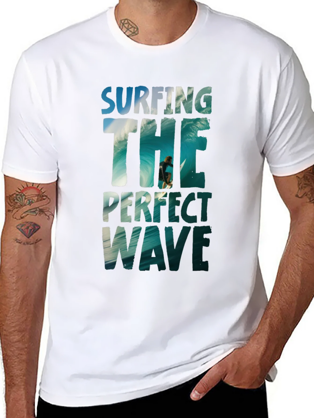 Surfing the Perfect Wave Graphic Tee - Black product image 7