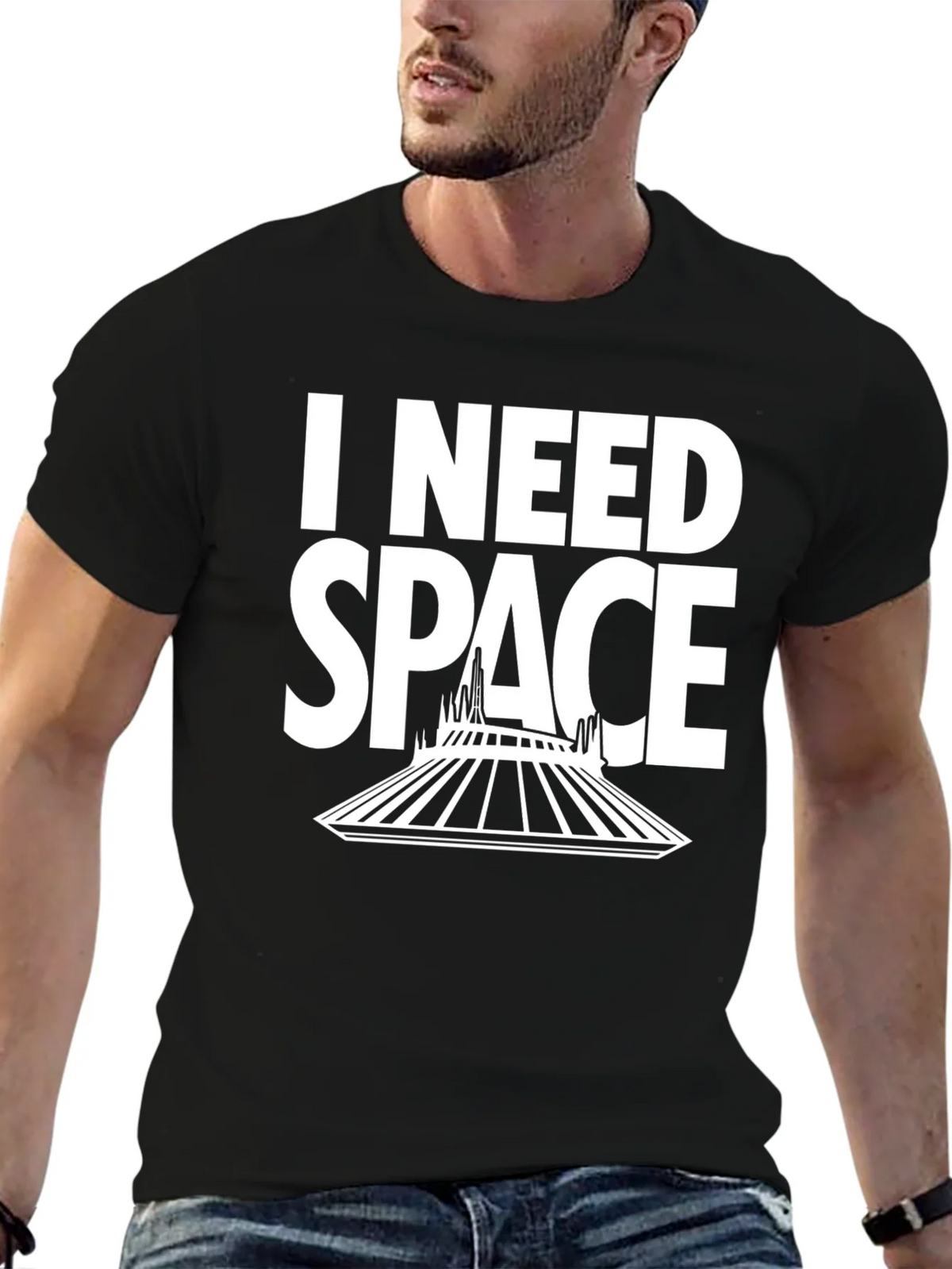 I Need Space T-Shirt - Black Cotton Blend product image 6