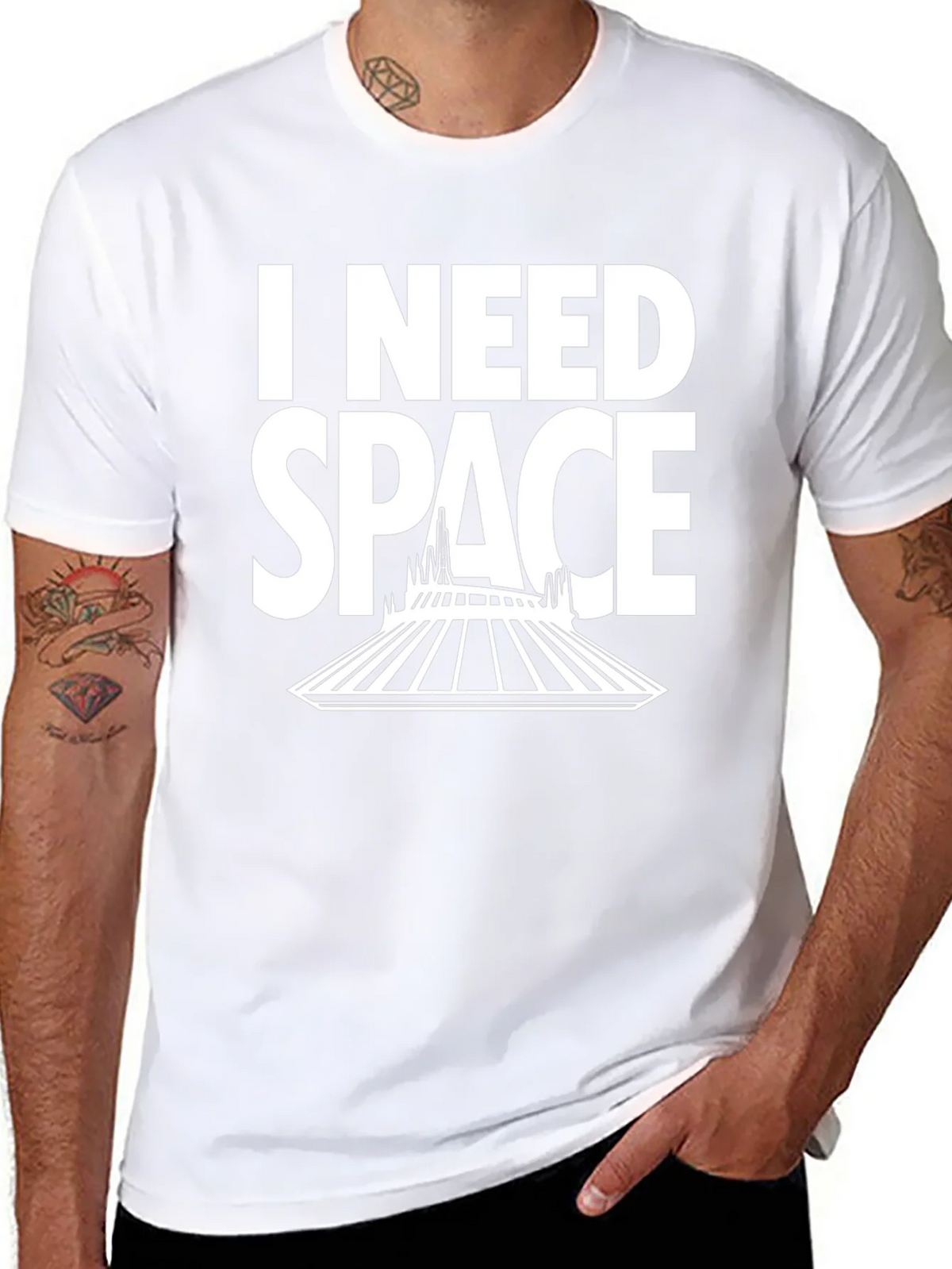 I Need Space T-Shirt - Black Cotton Blend product image 7