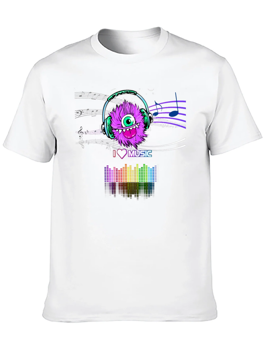 I Love Music T-Shirt - Purple Monster Graphic Tee product image 5