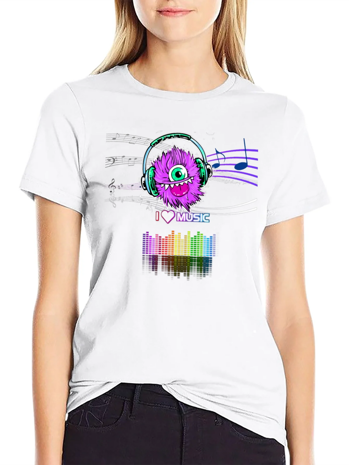 I Love Music T-Shirt - Purple Monster Graphic Tee product image 4
