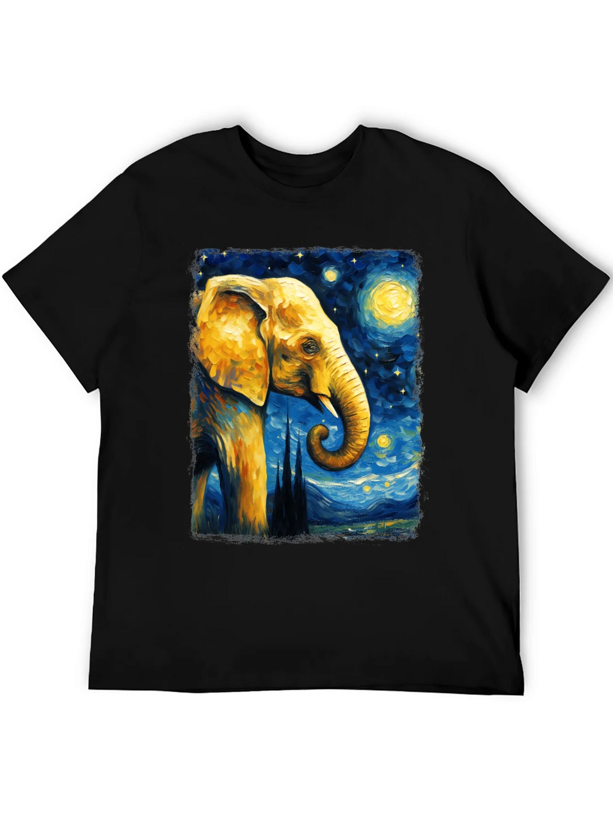 Starry Night Elephant Graphic T-Shirt - Unique Art Tee product image 5