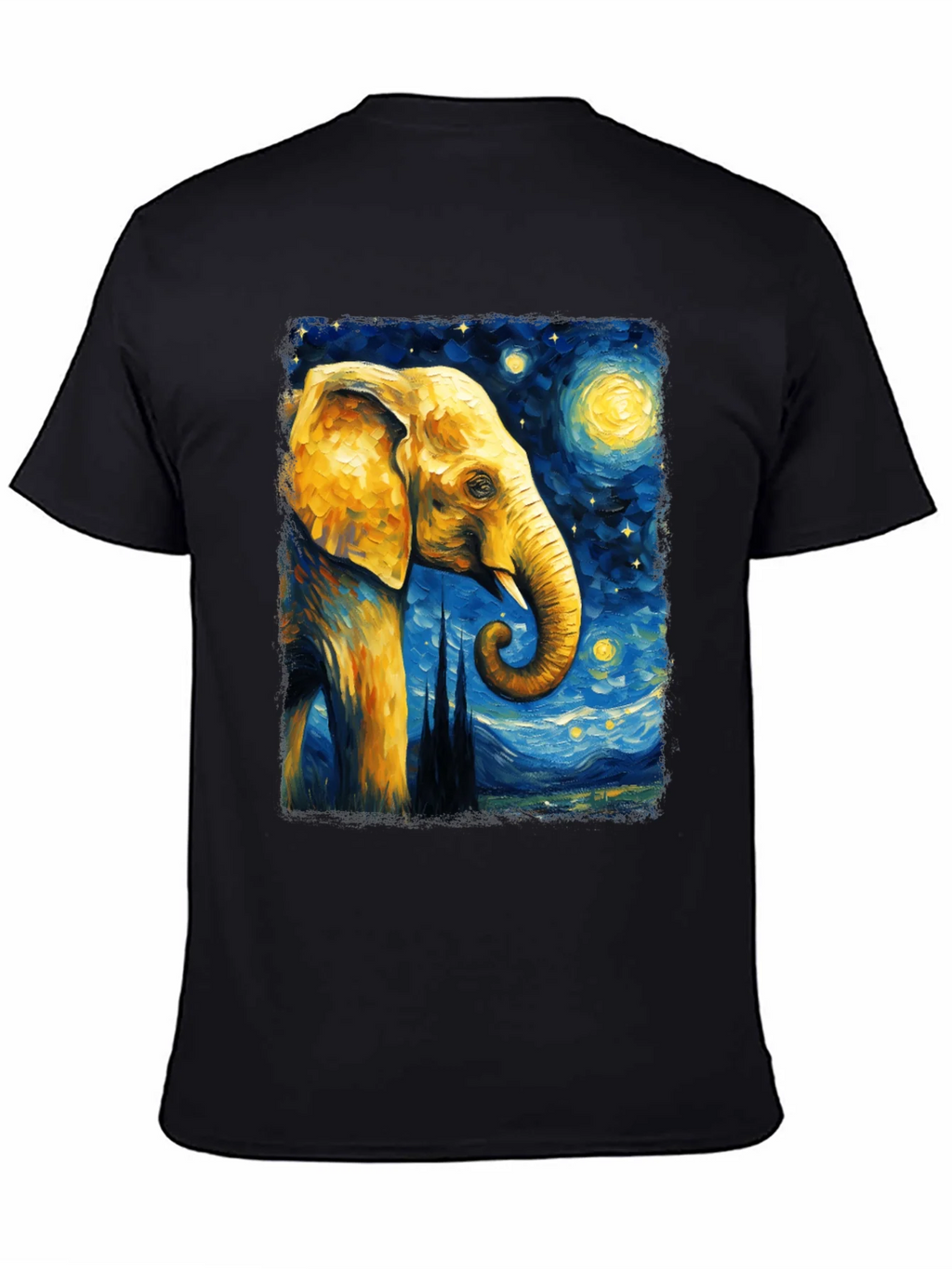 Starry Night Elephant Graphic T-Shirt - Unique Art Tee product image 4