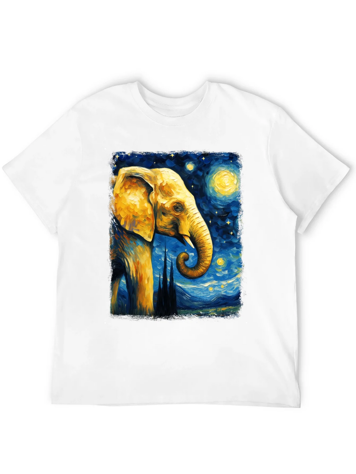 Starry Night Elephant Graphic T-Shirt - Unique Art Tee product image 10