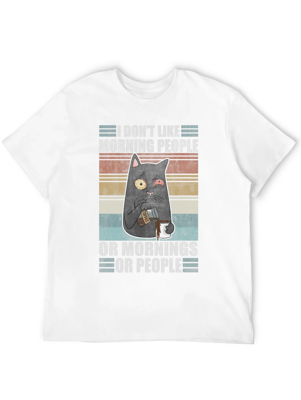 Humorous I Dont Like Morning People Cat T-Shirt product image 9