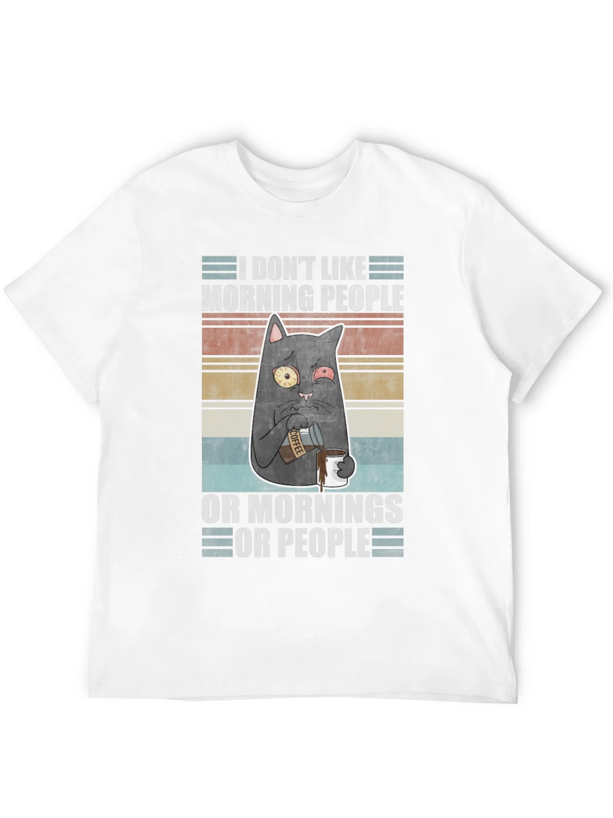 Humorous I Dont Like Morning People Cat T-Shirt product image 9