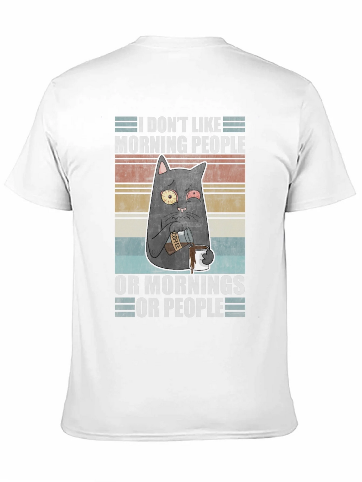 Humorous I Dont Like Morning People Cat T-Shirt product image 8