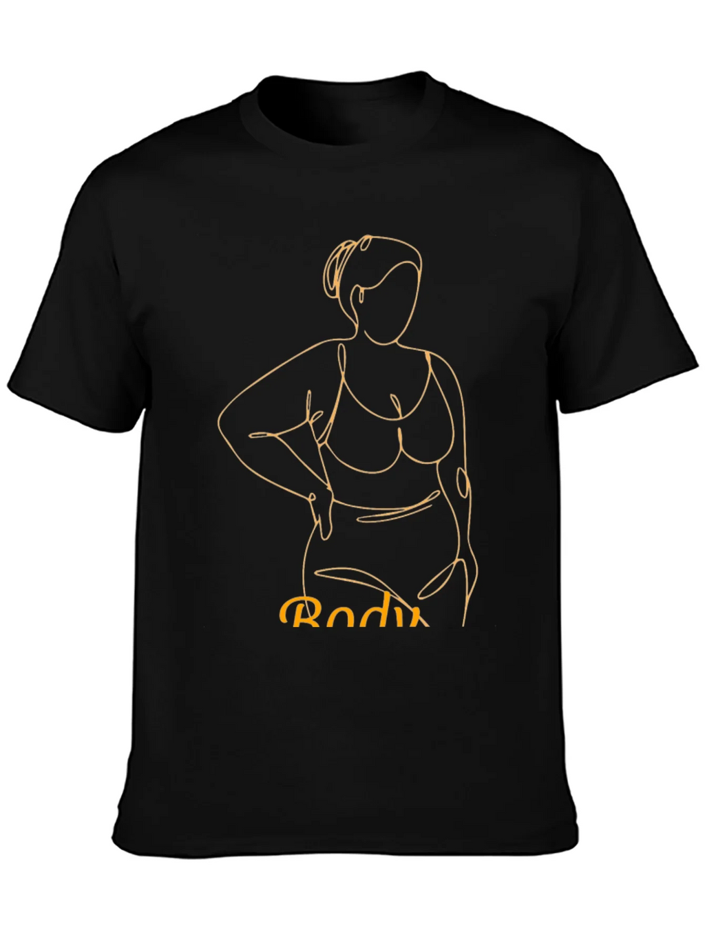Body Positive Line Art Graphic Tee - Black product image 3