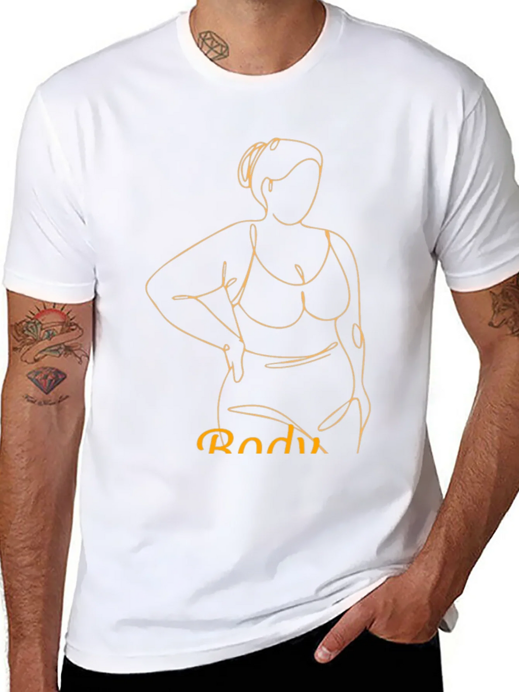 Body Positive Line Art Graphic Tee - Black product image 7