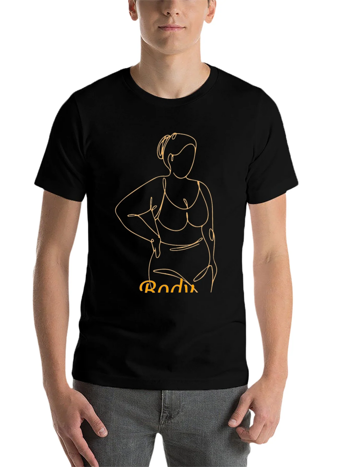 Body Positive Line Art Graphic Tee - Black product image 4