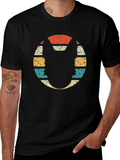 Retro Dog Silhouette Graphic Tee - Black Cotton T-Shirt product image 1