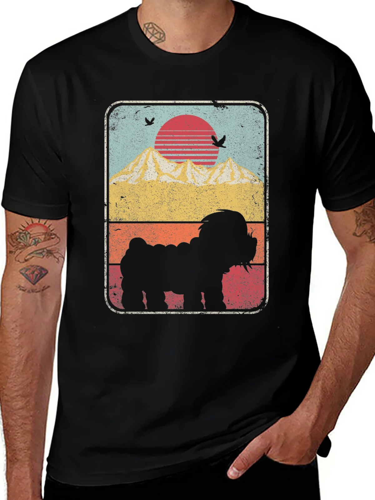 Sunset Dog Silhouette Graphic Tee product image 1