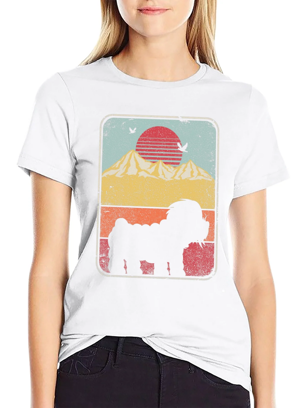 Sunset Dog Silhouette Graphic Tee product image 8