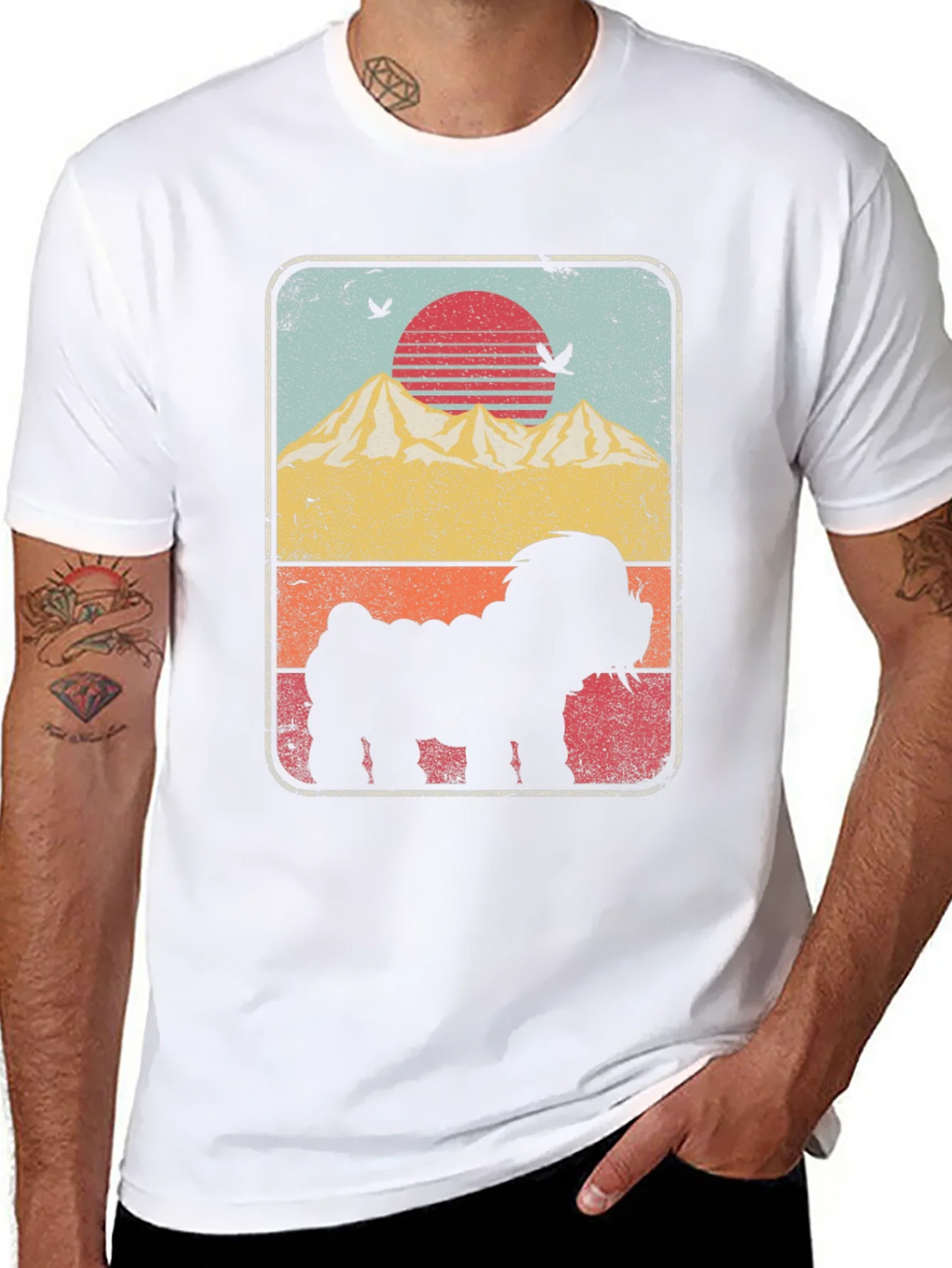 Sunset Dog Silhouette Graphic Tee product image 7