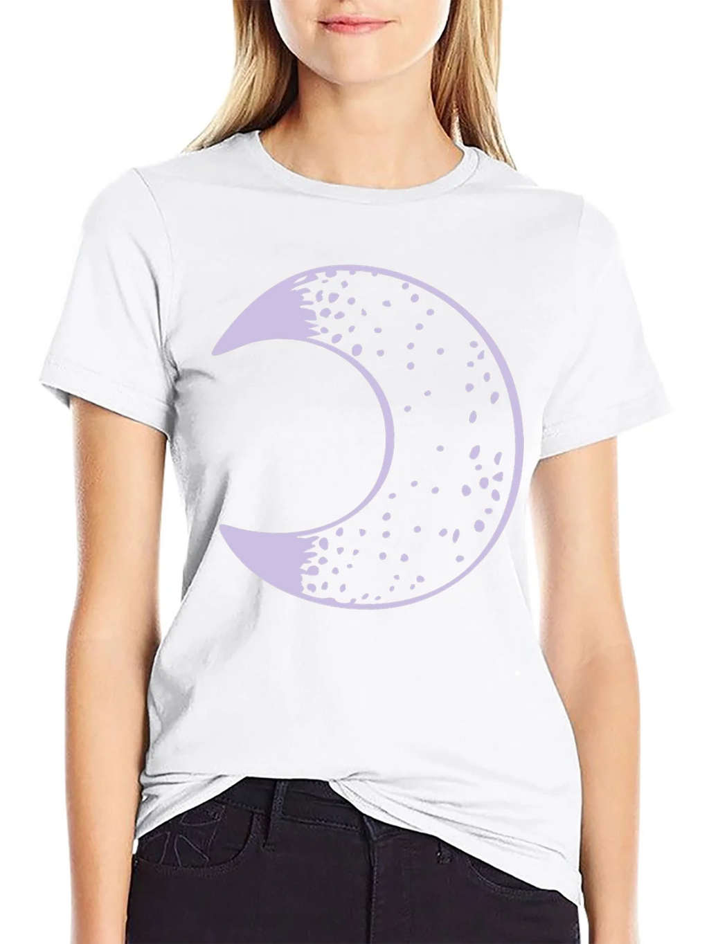 Crescent Moon Graphic Tee - Black Cotton Blend Shirt product image 8