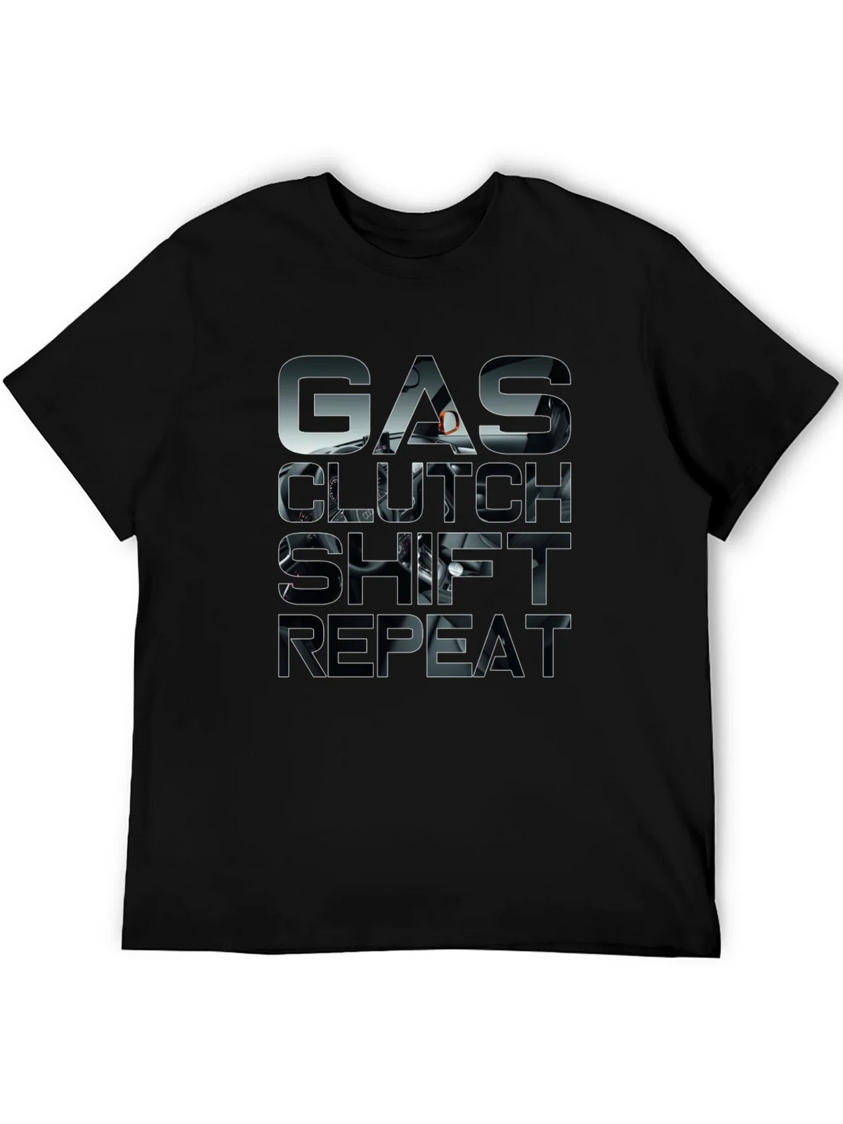 Gas Clutch Shift Repeat Black Graphic Tee product image 5