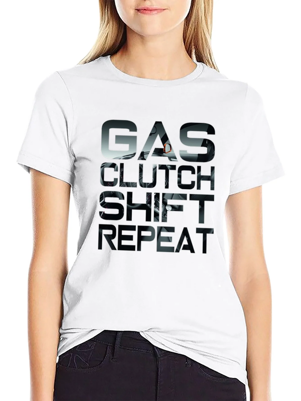 Gas Clutch Shift Repeat Black Graphic Tee product image 8