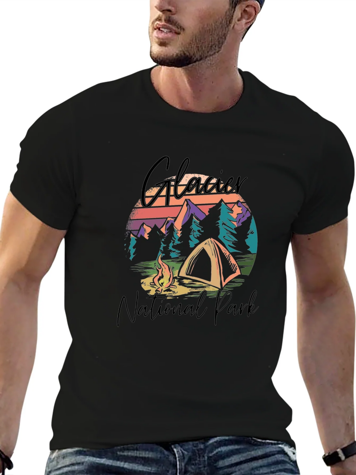 Glacier National Park Camping Graphic Tee product image 6